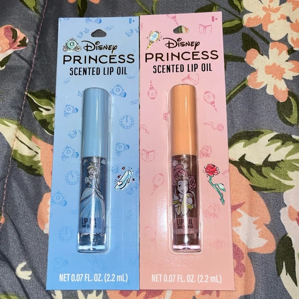 Set2👄Disney Princess Lip Oil Set - Blue and Pink